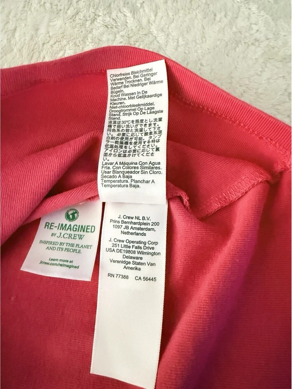 J.Crew Perfect Fit Womens L Pink Long Sleeve Cotton T Shirt Crew Neck